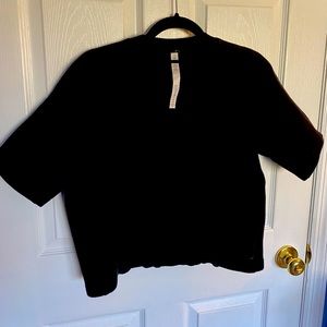 Black neoprene crop top
